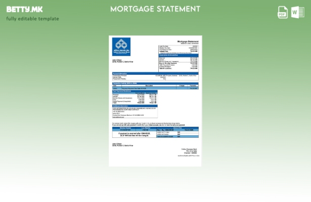 модерен стил Извештај за хипотека на индиската прекуокеанска банка Шаблон за Wor